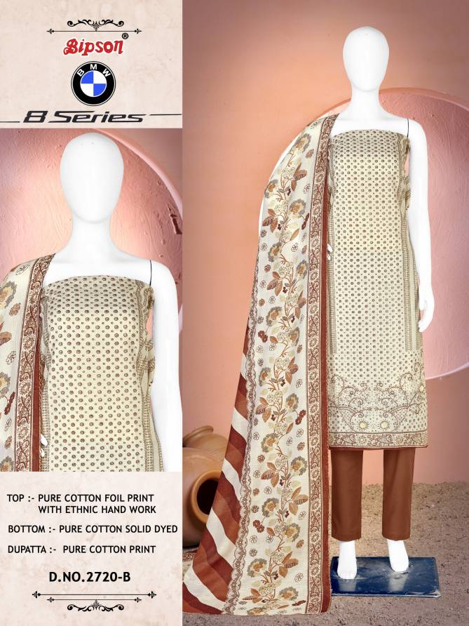 BMW 8 Series 2720 By Bipson Foil Printed Cotton Dress Material Wholesale Shop In Surat